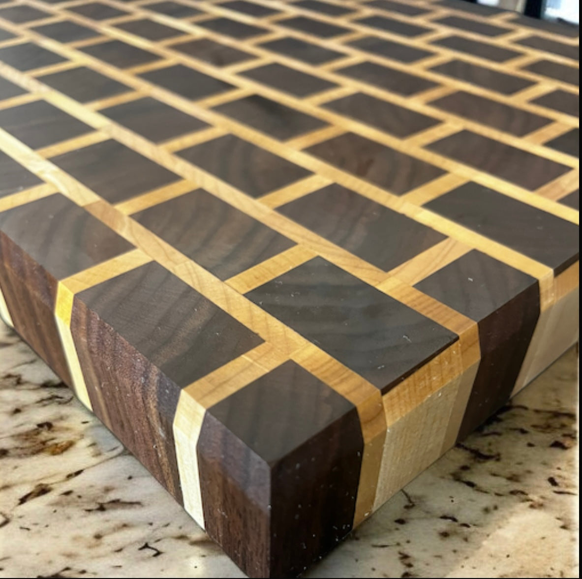 Brick Pattern End Grain Cutting Board (Made to Order)